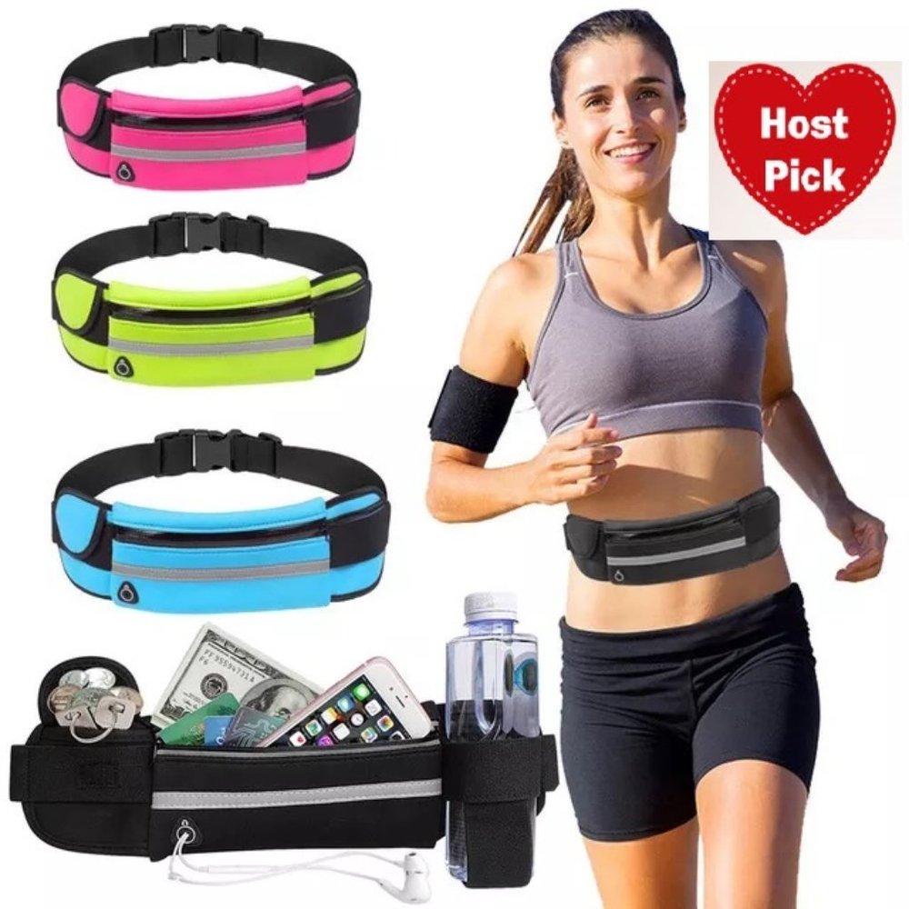 Light Belt Bag Waist Bag Fanny pack with water bottle holder Pink, Blue or Black